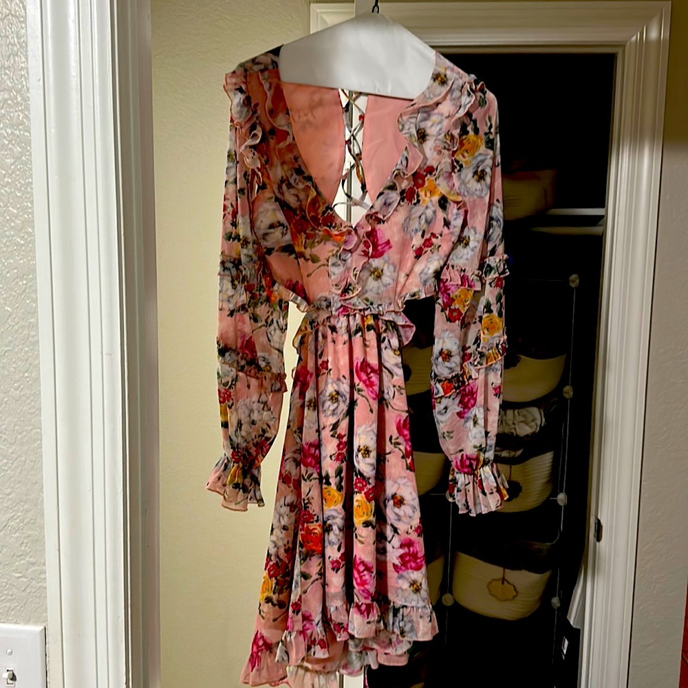 Floral dress with cutout